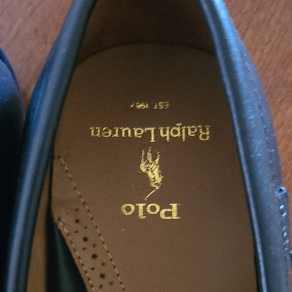 Polo Ralph Lauren Leather Riali Men's Black Loafers w/ Red and Blue Accents NWOT - Picture 8 of 8